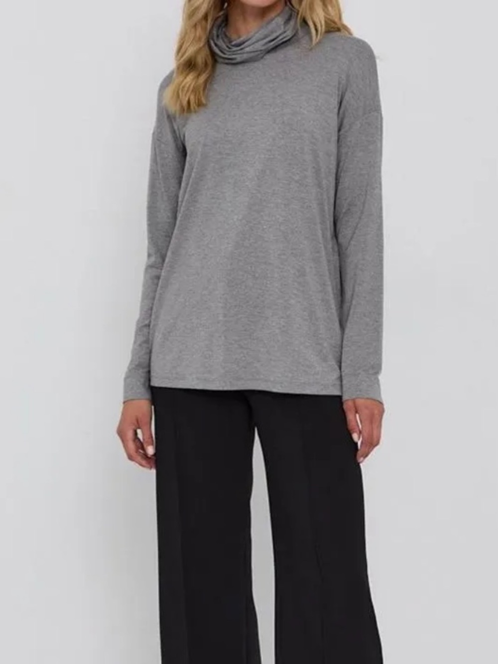 Merona Gray Long Sleeve Cowl Neck Top